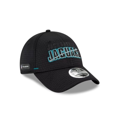 Black Jacksonville Jaguars Hat - New Era NFL Official Summer Sideline Stretch Snap 9FORTY Snapback Caps USA9645721